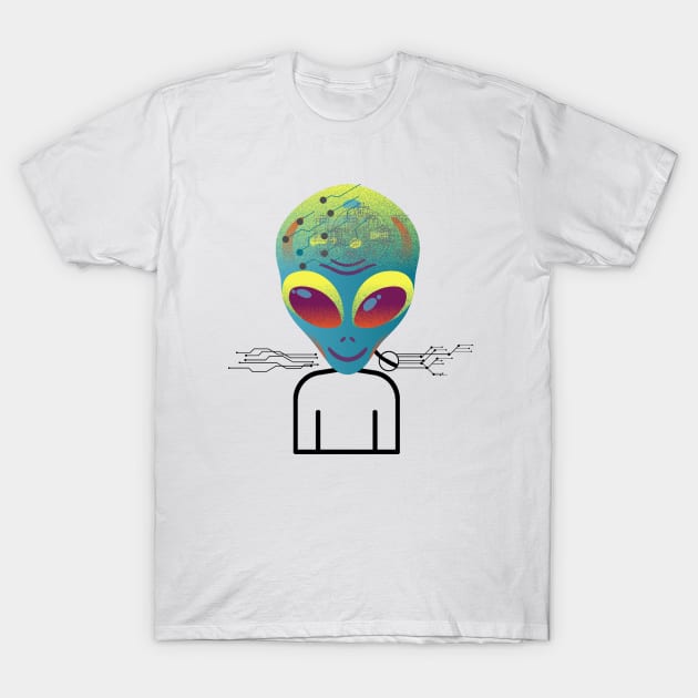 Nerdy Alien Head T-Shirt by therednox